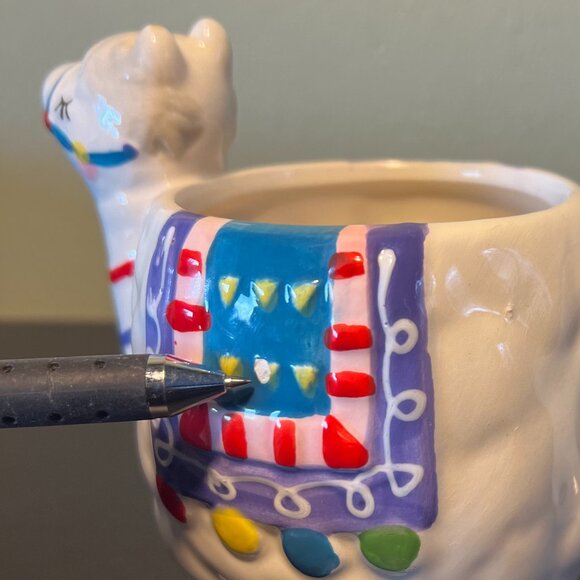 Llama / Alpaca Hand Painted Ceramic Mug / Planter ~ Home Decor ~ Animal Lover - Picture 16 of 16